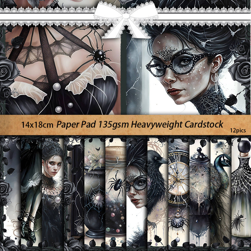 12pcs dark gothic paper pack(p26052207)