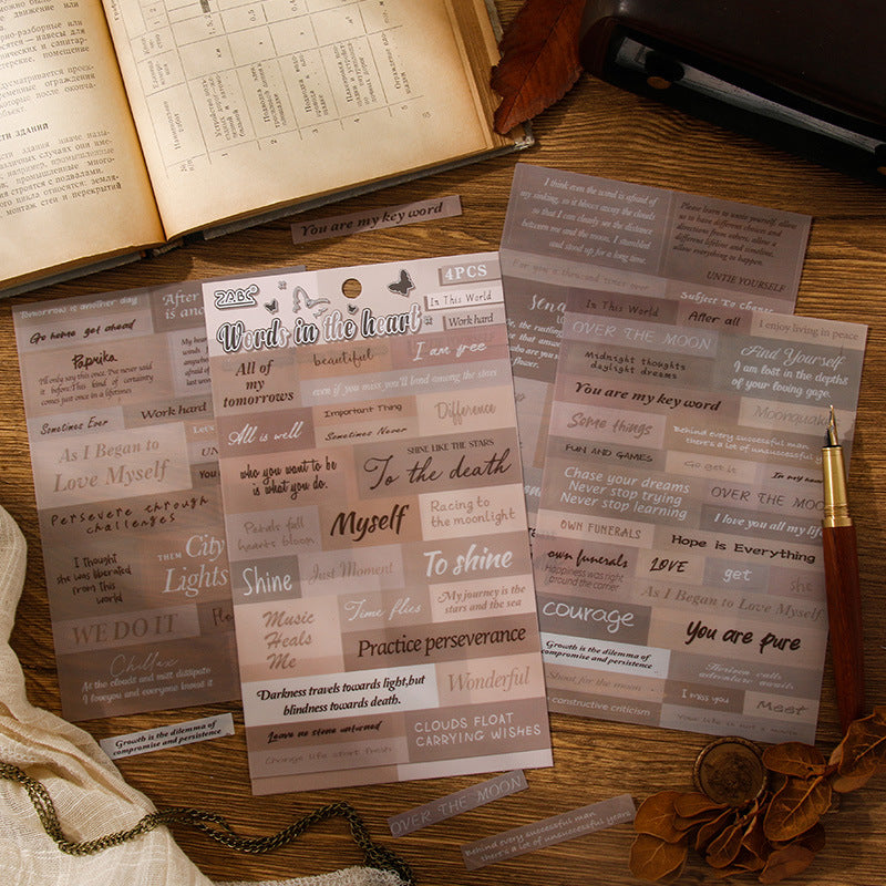 4pcs word sticker pack (S25051101)
