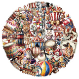 50pcs circus PET-sticker (S25100403)