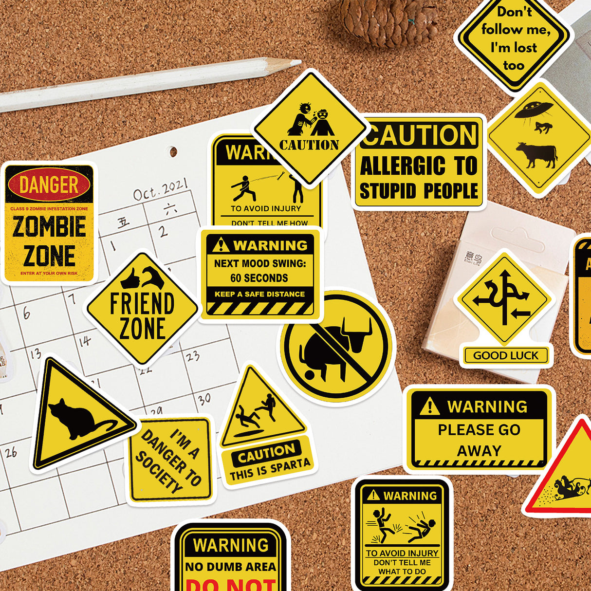 50pcs warning sticker pack (S26032702)