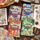 20 pages vintage botanical pre-cut PET sticker book(TZB26061701)
