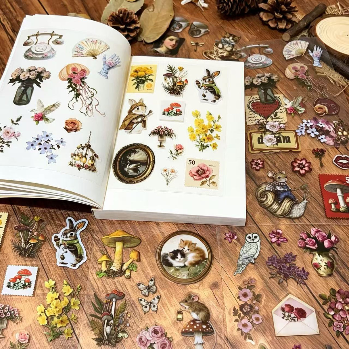 8sheets vintage sticker pack(S26041516)