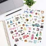6 sheets 12month planner sticker pack (S25112404)