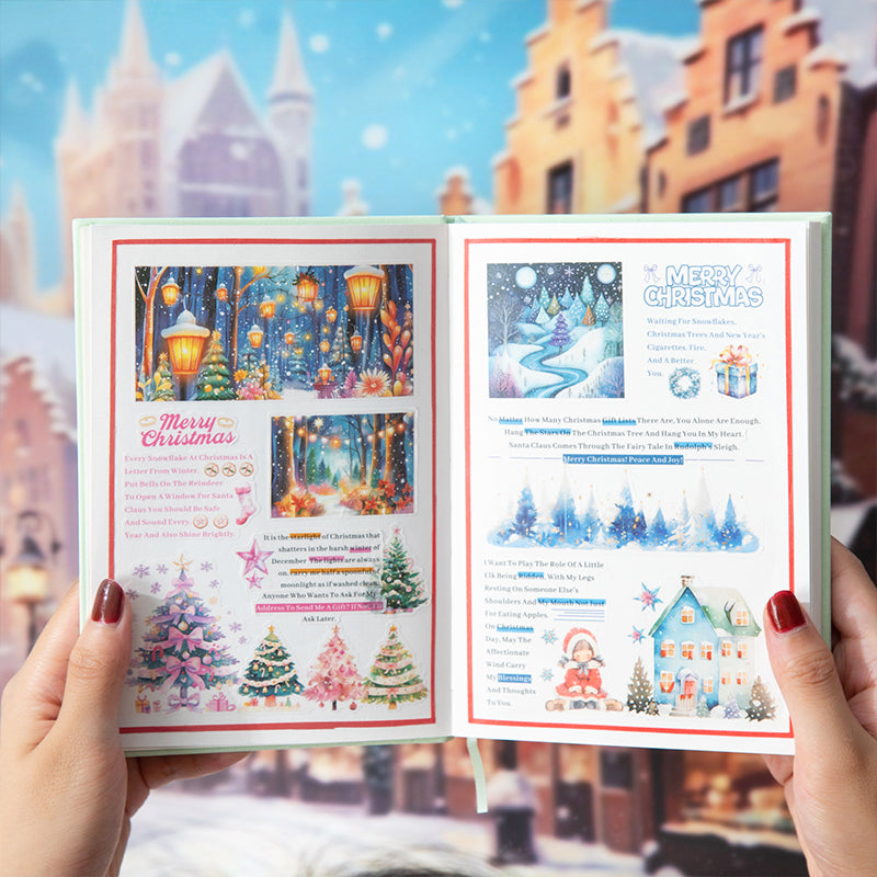 20pcs Christmas PET+washi pre-cut sticker book (TZB25081906)