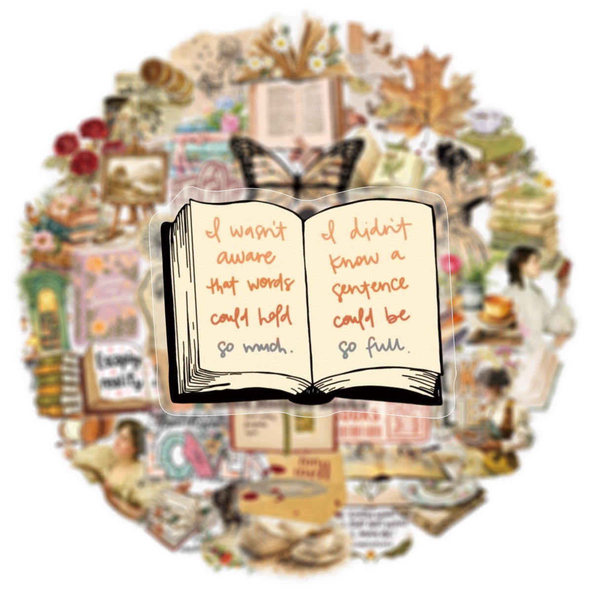 50pcs vintage book sticker pack(S26071413)