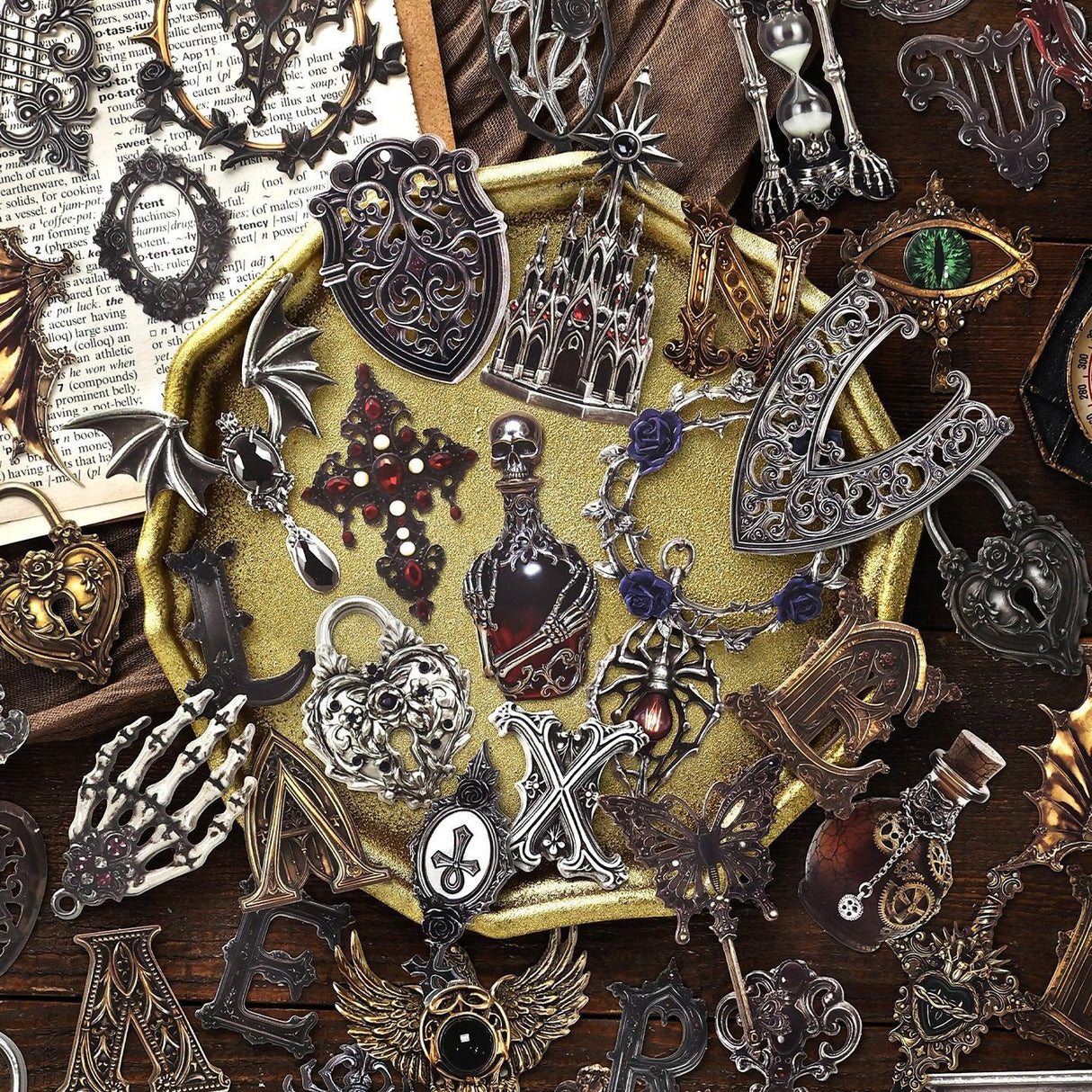 15pcs gothic embossed card pack(P26052603)