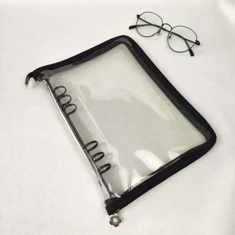 A5 Glitter clear binder not contain insert pages zipper one(C25121105)