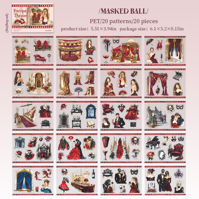 20sheets theater pre-cut sticker book (TZB26040705)