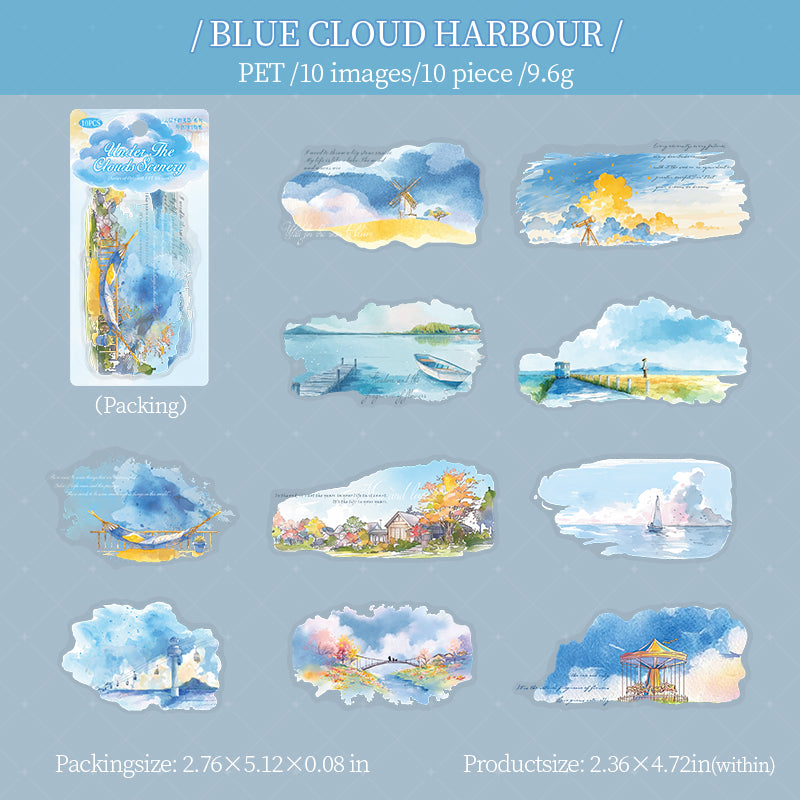 10pcs cloud view sticker pack (S25101605)