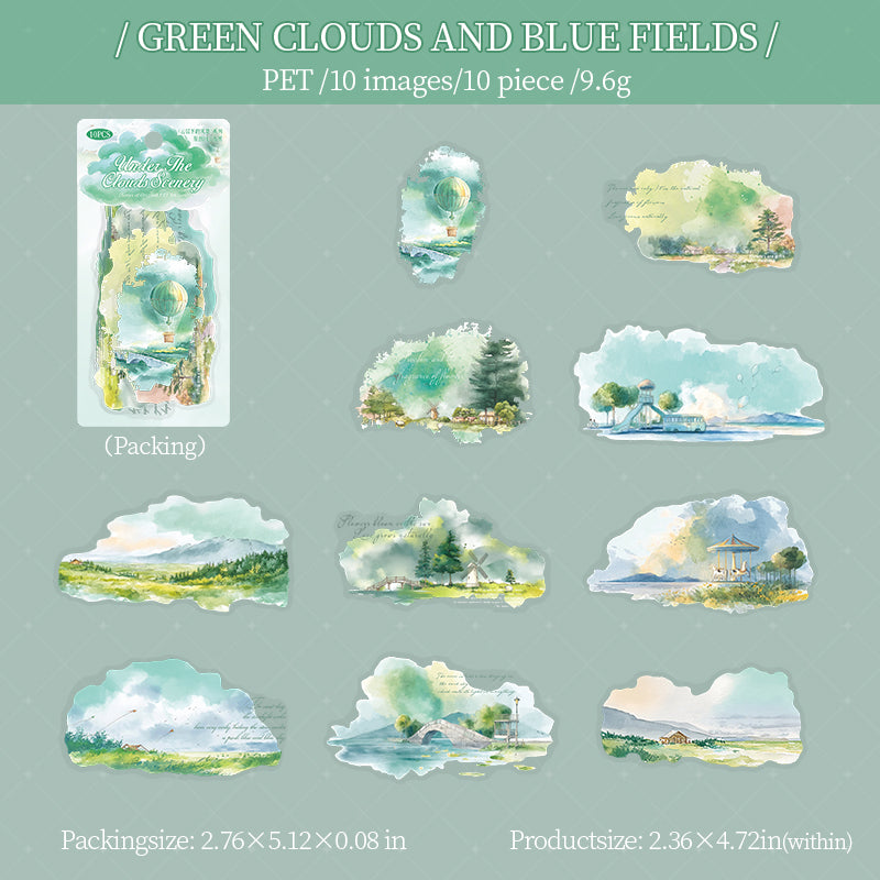 10pcs cloud view sticker pack (S25101605)