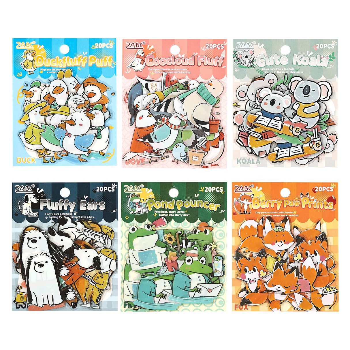 20pcs cute animals sticker pack (S25092804)