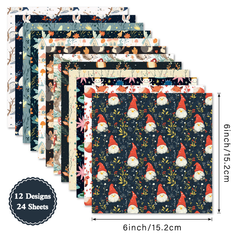 24pcs 6in x-mas paper pack (P25071006)