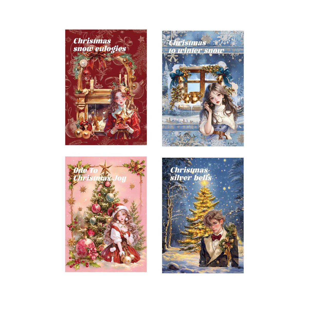 20sheets Christmas pre-cut PET-sticker book (TZB25102807)