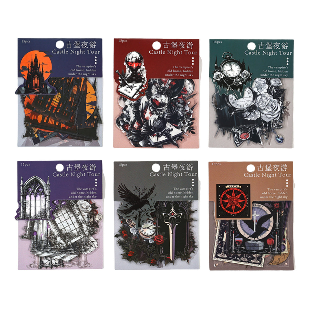 15pcs gothic PET-sticker pack (S25092401)