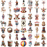 50pcs circus PET-sticker (S25100403)