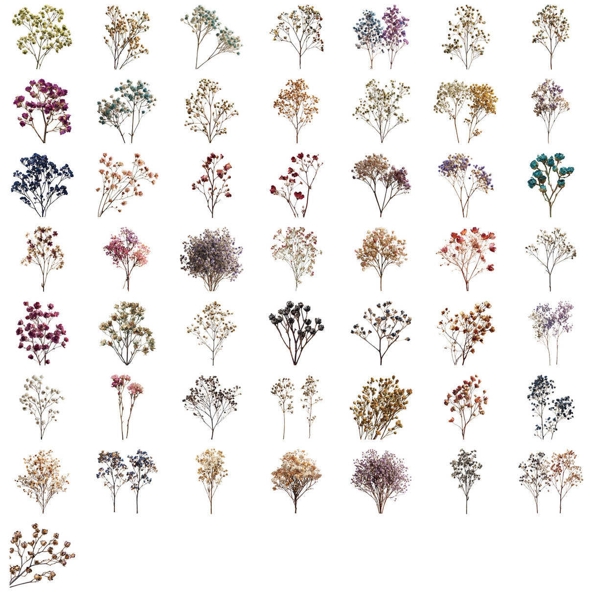 50pcs dry flower sticker pack(S26041508)