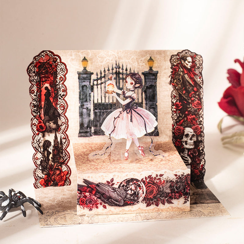 Bloody Gothic rose sticker 20pcs