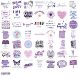 50pcs purple words sticker pack(S26041512)
