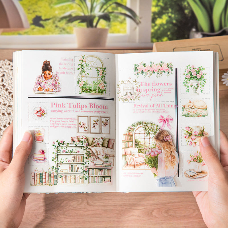 20pcs spring PET-pre cut sticker book(TZB26020307)