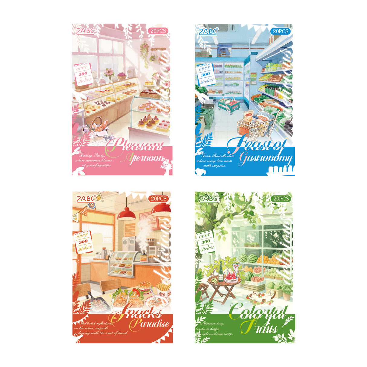 20pcs delicious food PET-sticker book (TZB25102104)