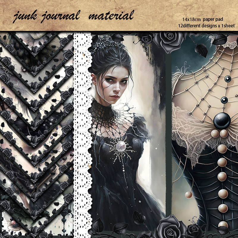 12pcs dark gothic paper pack(p26052207)