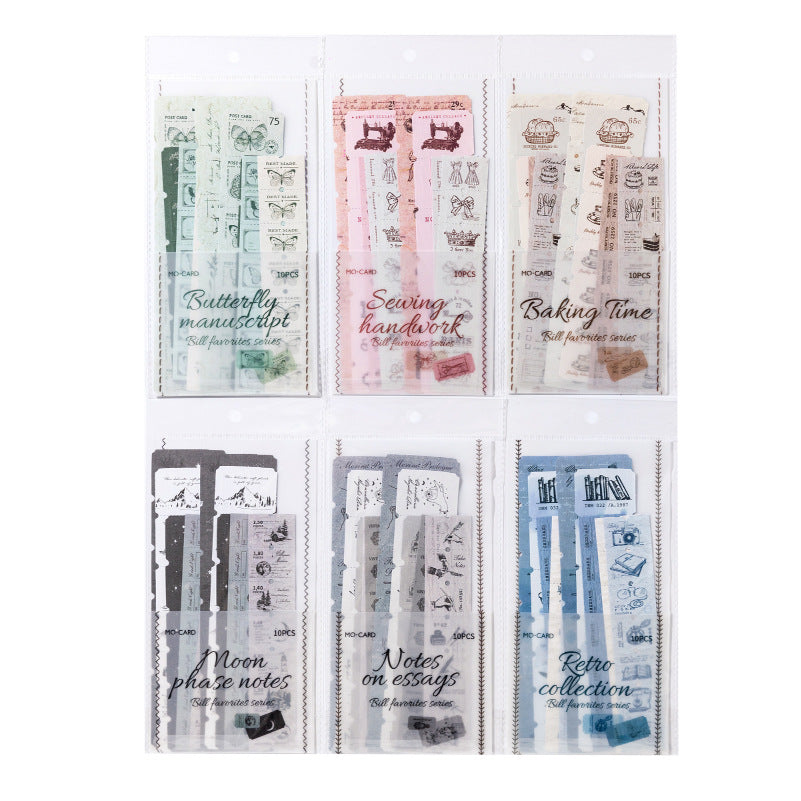 10pcs vintage pre-cut sticker pack (S25050509)