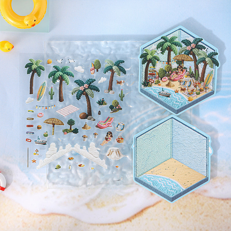 2pcs 3D summer sticker pack(S26042901)
