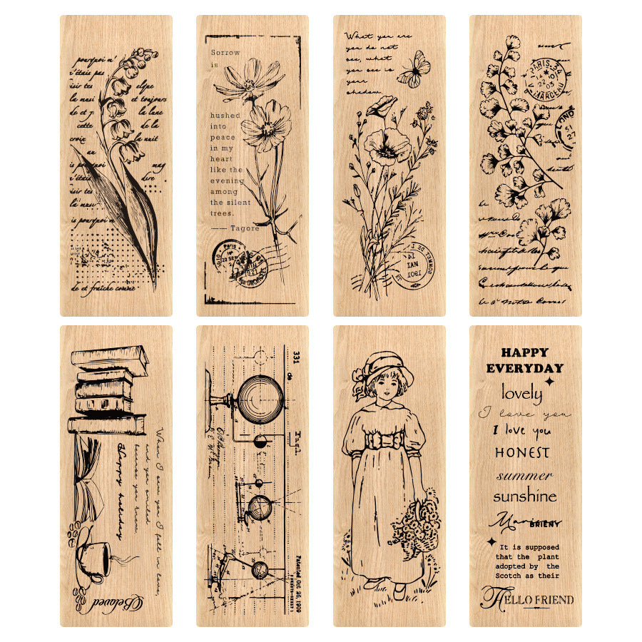 1pc floral wooden-stamp(Z26052001)