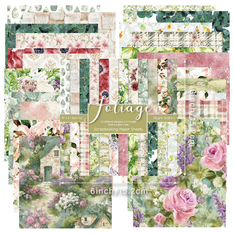 24pcs 6in floral paper pack(P26053009)