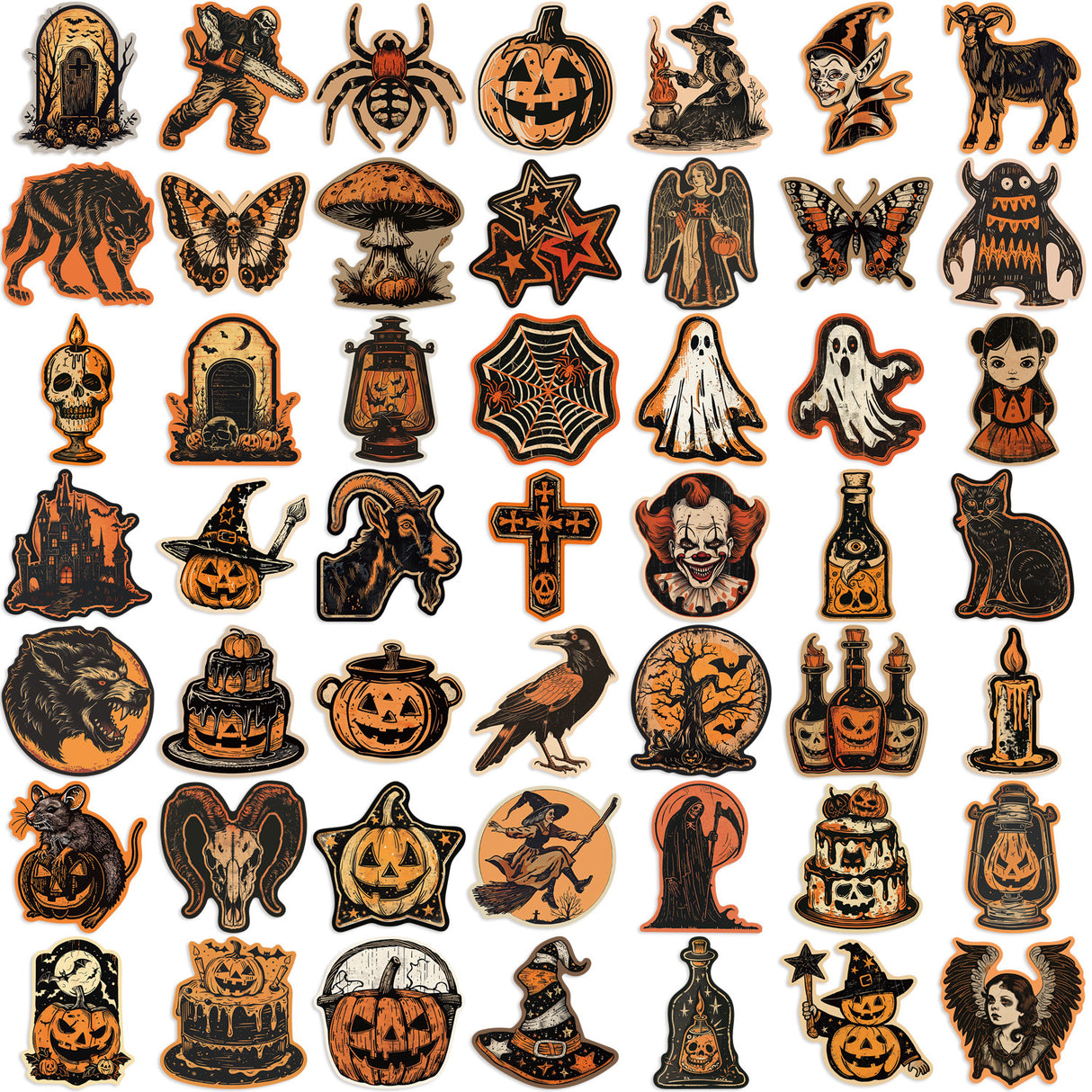 50pcs gothic halloween sticker pack(S26052008)