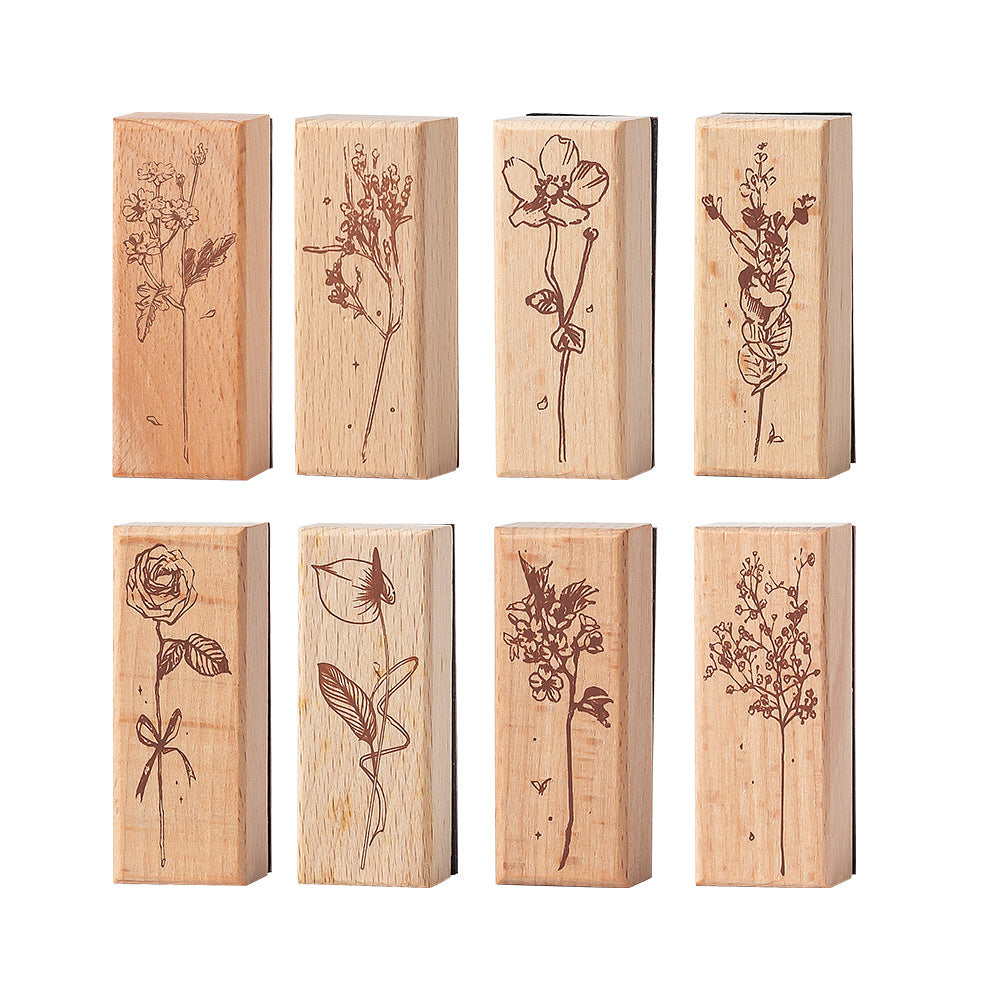 1pc floral wooden stamp(Z26080501)