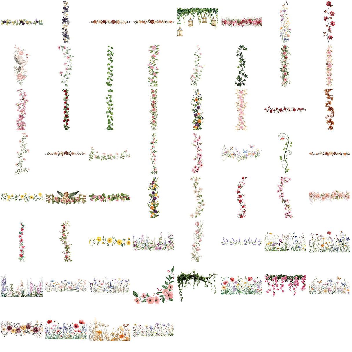 60pcs flower sticker pack(S26060313)