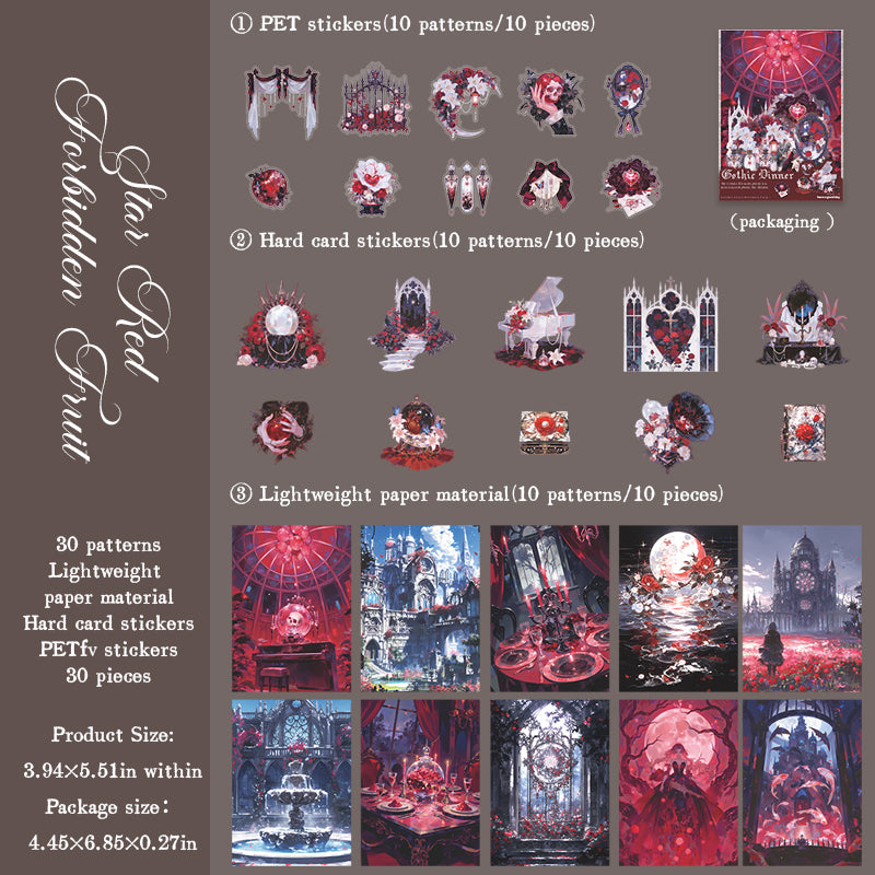 30pcs gothic sticker + paper pack (P25100906)