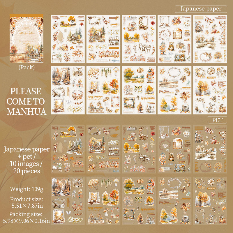 20sheets fall view PET+washi sticker book (TZB25101606)