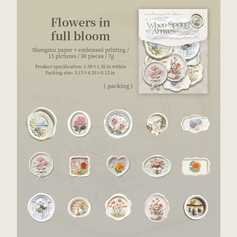 30pcs spring embossed seal wax sticker(S26020306)