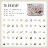 100pcs flower sticker tin box(S26071406)
