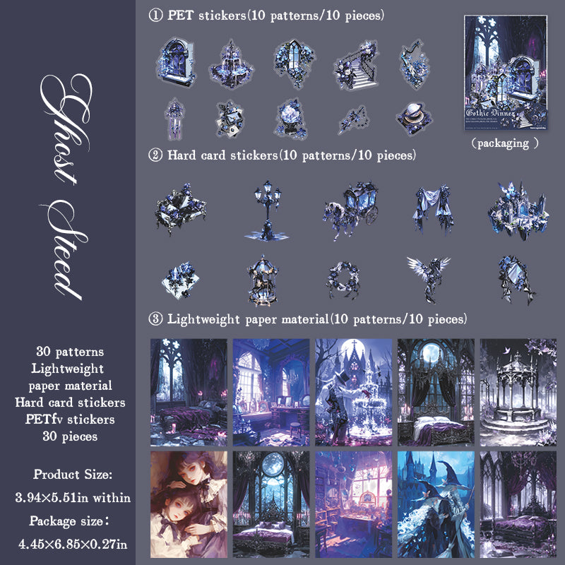 30pcs gothic sticker + paper pack (P25100906)