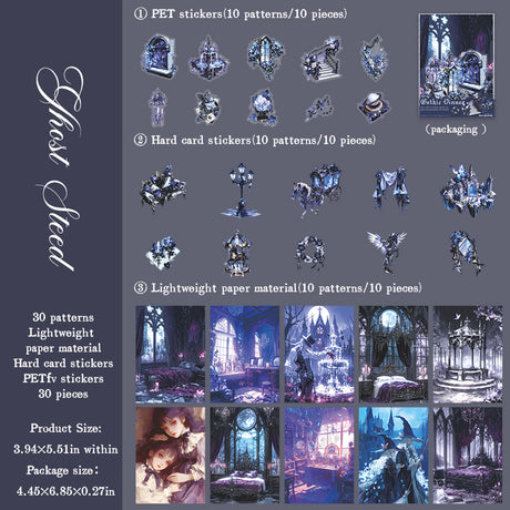 30pcs gothic sticker + paper pack (P25100906)