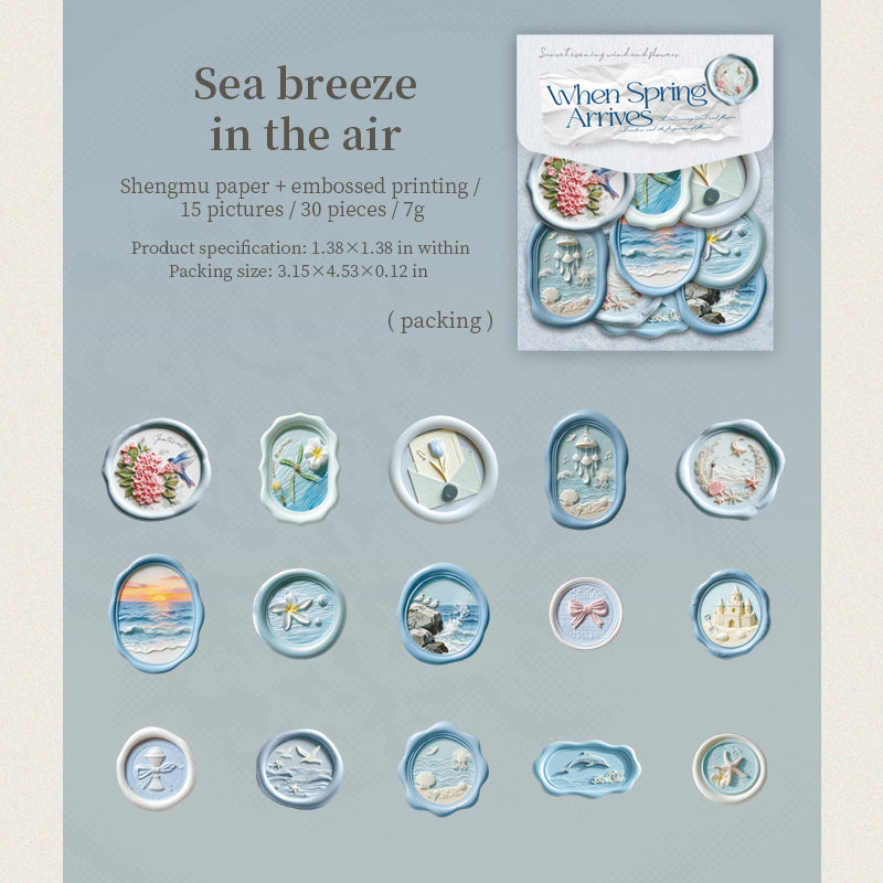 30pcs spring embossed seal wax sticker(S26020306)