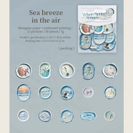 30pcs spring embossed seal wax sticker(S26020306)