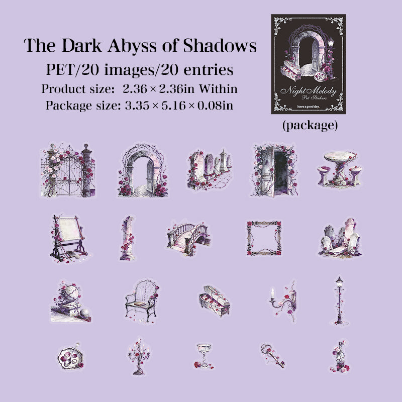 20pcs night melody sticker pack(S26060306)