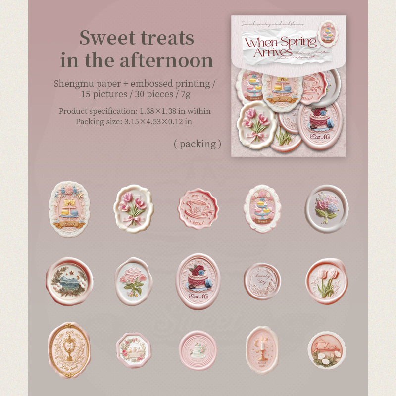 30pcs spring embossed seal wax sticker(S26020306)