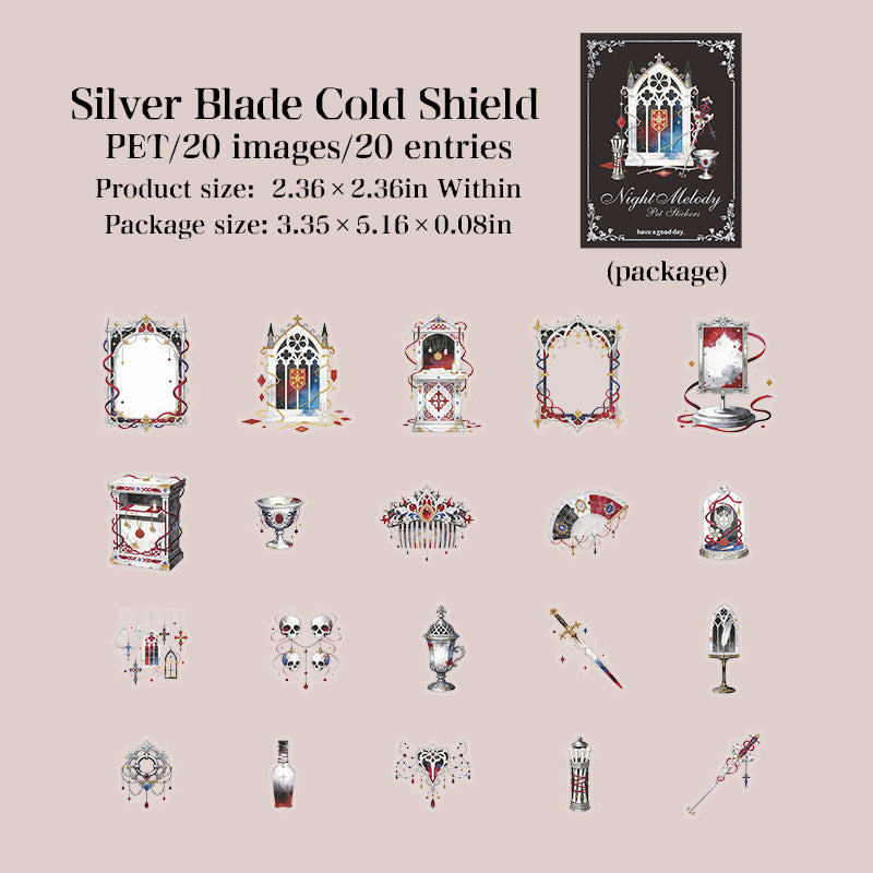 20pcs night melody sticker pack(S26060306)