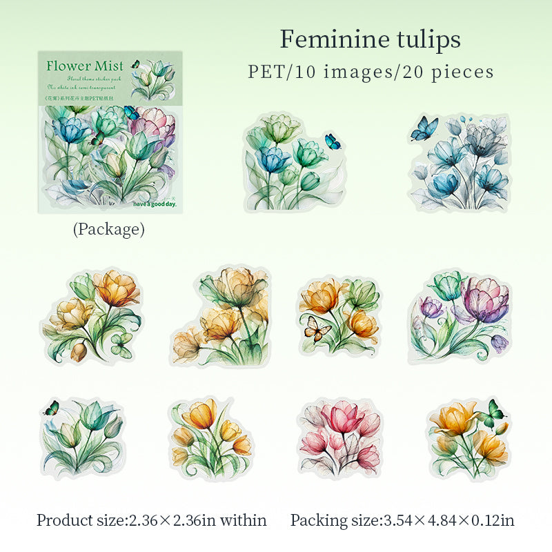 20pcs flower sticker pack(S26071106)