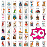 50pcs humor animals ATC card (C25112706) 2.5-3.5 in