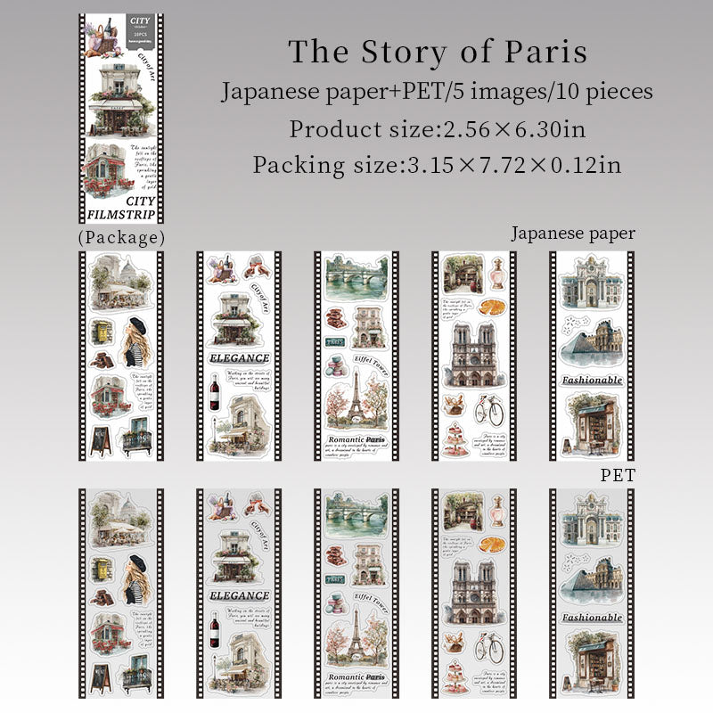 10sheets city pre-cut sticker book(TZB26040707)