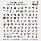 100pcs vintage label sticker pack (S25102107)