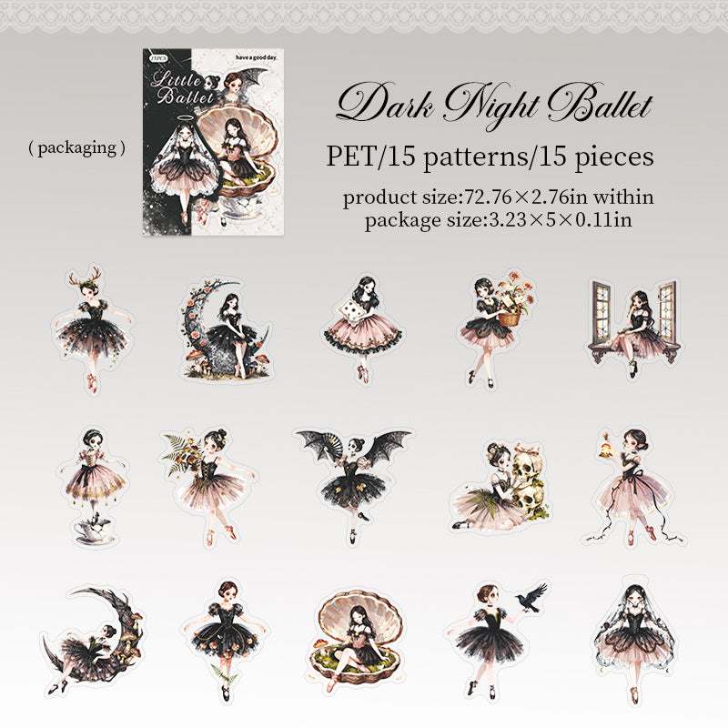 15pcs ballet sticker pack(S26061007)