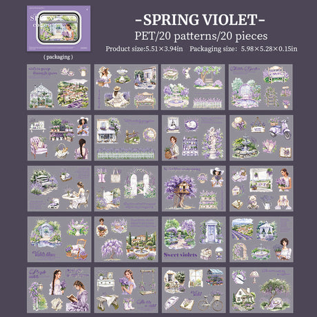 20pcs spring PET-pre cut sticker book(TZB26020307)