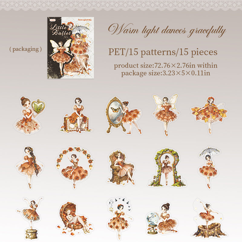 15pcs ballet sticker pack(S26061007)